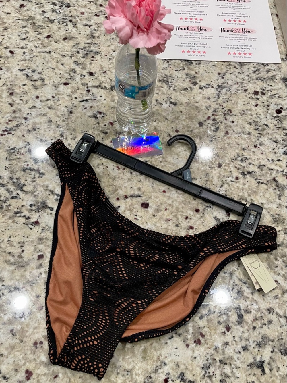 🔥Bold & Sexy NWT Black Crochet Bottom | Textured Lace Swim Bottom | SZ XXL(20)